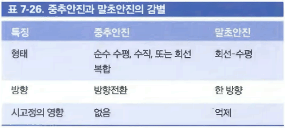 말초성과 중추성 어지럼증의 감별 표